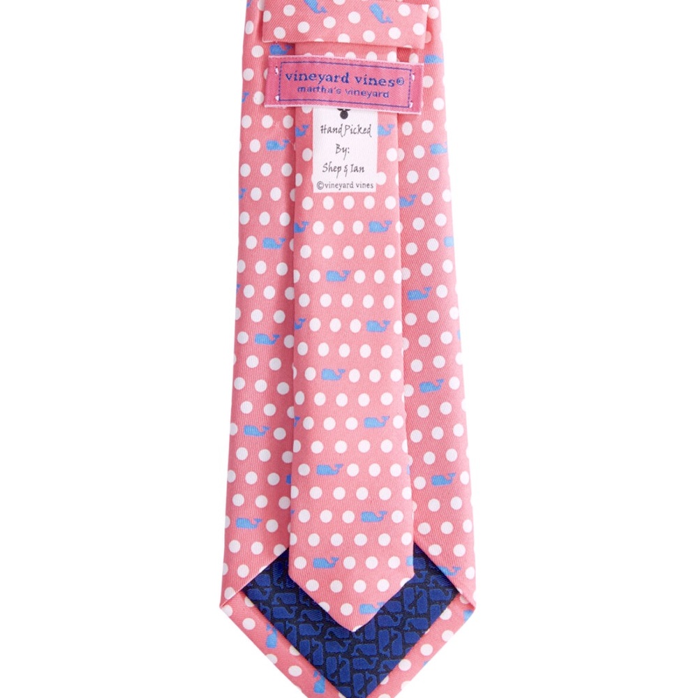 Vineyard Vines Boys Pink Polkadot Whale Necktie